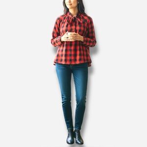 🌸New🌸 Madewell Plaid Long Sleeve Blouse Top XXS
